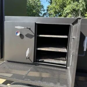 Barbecue smoker on tandem trailer